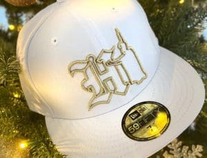 Hi Kam White Gold 59Fifty Fitted Hat by 808allday x New Era Front