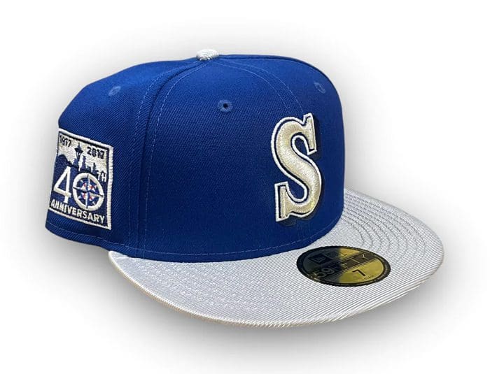 送料無料キャンペーン 40th Mariners Seattle Anniversary Fitted 59Fifty Silver Blue 帽子