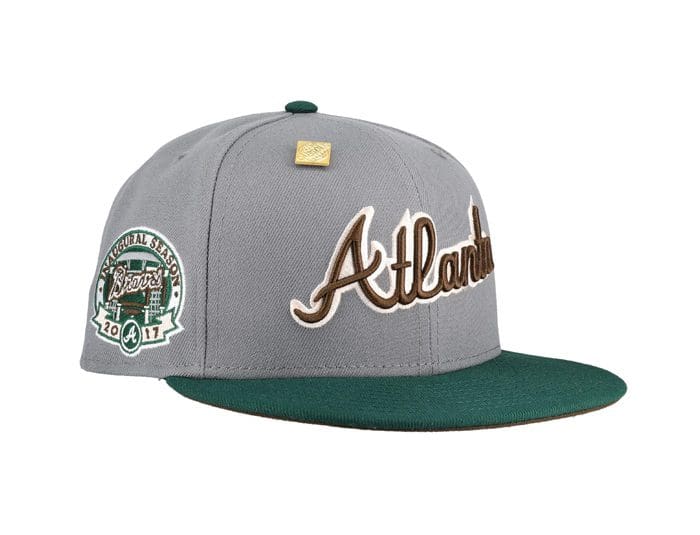 Atlanta Braves 2017 Inaugural Season Grey Green 59Fifty Fitted Hat by ...