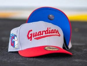 Cleveland Guardians Grey Red 59Fifty Fitted Hat by MLB x New Era
