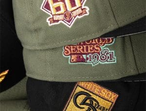 Hat Club Olive And Black Color 59Fifty Fitted Hat Collection by MLB x New Era Patch