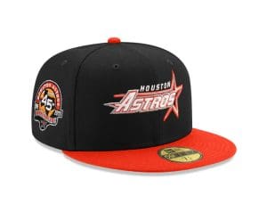 Houston Astros 45th Anniversary Black Orange 59Fifty Fitted Hat by MLB x New Era Front