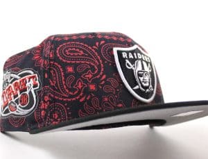 Las Vegas Raiders 1998 Draft Red Paisley Black 59Fifty Fitted Hat by NFL x New Era