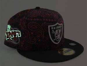 Las Vegas Raiders 1998 Draft Red Paisley Black 59Fifty Fitted Hat by NFL x New Era Right