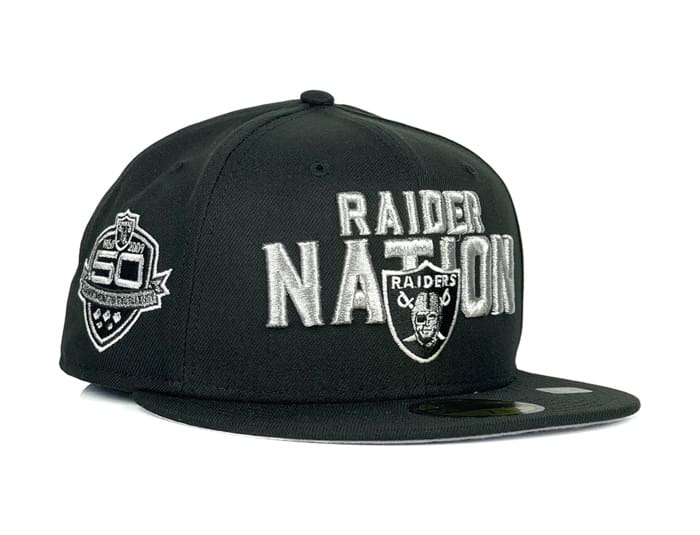 Las Vegas Raiders Raider Nation Black 59Fifty Fitted Hat by NFL x New ...