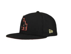 Los Angeles Dodgers 60th Anniversary Black Red 59Fifty Fitted Hat by MLB x New Era Left