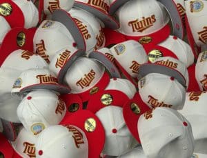 Minnesota Twins 60 Seasons Chrome White Front Door Red 59Fifty Fitted Hat by MLB x New Era Front