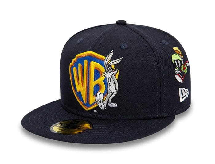 Warner Brothers Shield Navy 59Fifty Fitted Hat by Warner
