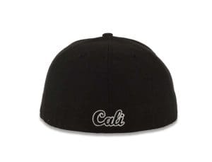 West Coast Script Logo Black White 59Fifty Fitted Hat by New Era Back