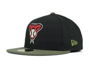Arizona Diamondbacks Inaugural Season Black Olive 59Fifty Fitted Hat by MLB x New Era Front