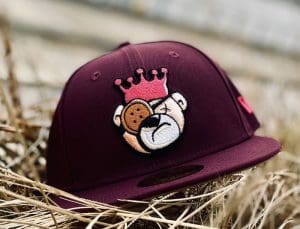 Berlin Bear Black And Burgundy 59Fifty Fitted Hat by JustFitteds x New Era Burgundy