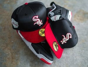 Chicago White Sox Black Satin Red Corduroy 59Fifty Fitted Hat by MLB x New Era Front