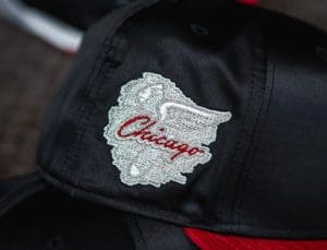 Chicago White Sox Black Satin Red Corduroy 59Fifty Fitted Hat by MLB x New Era Patch