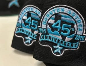 Houston Astros 45th Anniversary Black Teal 59Fifty Fitted Hat by MLB x New Era Patch