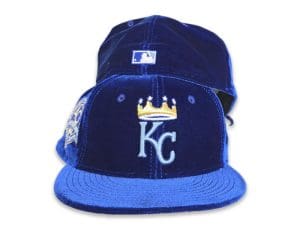 Kansas City Royals 40th Anniversary Royal Blue Velvet 59Fifty Fitted Hat by MLB x New Era Front