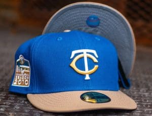 Minnesota Twins 2010 Inaugural Steel Blue Khaki 59Fifty Fitted Hat by MLB x New Era