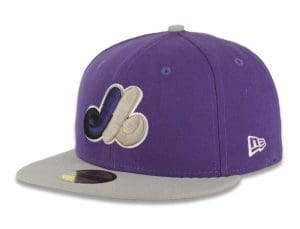 Montreal Expos Purple Gray 59Fifty Fitted Hat by MLB x New Era Front