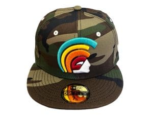 Mua Woodland Camo Teal 59Fifty Fitted Hat by Fitted Hawaii x New Era Front