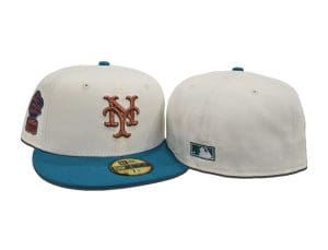 New York Mets 1964 ASG Off-White Turquoise 59Fifty Fitted Hat by MLB x New Era Front