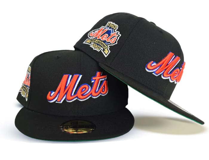 New york mets black fitted hat online