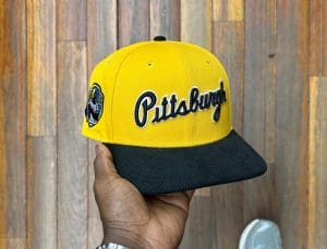 Pittsburgh Pirates Clemente A Gold Black Corduroy 59Fifty Fitted Hat by MLB x New Era