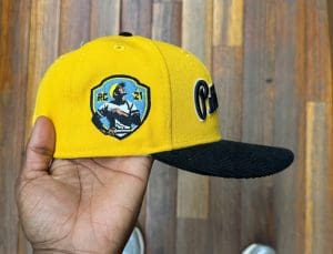 Pittsburgh Pirates Clemente A Gold Black Corduroy 59Fifty Fitted Hat by MLB x New Era Patch