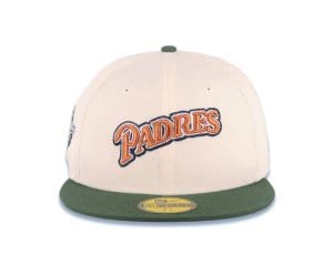 San Diego Padres 1998 World Series Cream Green 59Fifty Fitted Hat by MLB x New Era Front