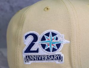 Seattle Mariners 20th Anniversary Vegas Gold Teal 59Fifty Fitted Hat by MLB x New Era Patch