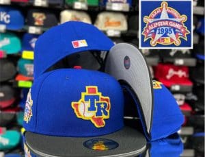Texas Rangers 1995 ASG Light Royal Black 59Fifty Fitted Hat by MLB x New Era Front