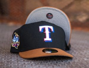 Texas Rangers 40th Anniversary Black Peanut 59Fifty Fitted Hat by MLB x New Era