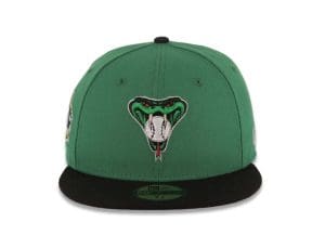 Arizona Diamondbacks 20th Anniversary Green Black 59Fifty Fitted Hat by MLB x New Era Front