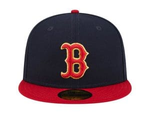 Boston Red Sox Gameday Navy Red 59Fifty Fitted Hat by MLB x New Era Front