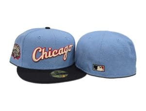 Chicago White Sox Comiskey Park Sky Blue Navy Blue 59Fifty Fitted Hat by MLB x New Era Front