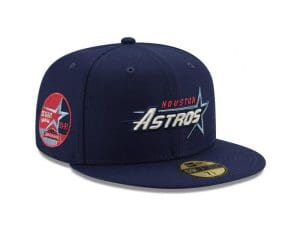 Houston Astros 35th Anniversary Navy Red 59Fifty Fitted Hat by MLB x New Era Front
