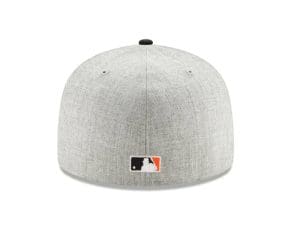 New York Giants Cooperstown Glove Heather Gray Black 59Fifty Fitted Hat by MLB x New Era Back