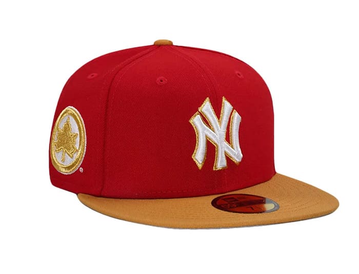 New York Yankees Rucker Legend Red Gold 59Fifty Fitted Hat by MLB x New Era Strictly Fitteds