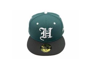 Pride Pine Needle Green Graphite 59Fifty Fitted Hat by Fitted Hawaii x New Era Front