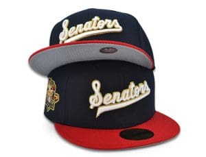 Washington Senators 100 Seasons Navy Red 59Fifty Fitted Hat by MLB x New Era