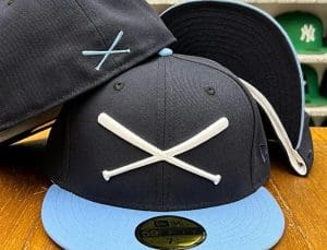 Crossed Bats Logo Ice Blue 59Fifty Fitted Hat by JustFitteds x New Era Front