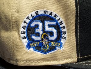 Seattle Mariners 35th Anniversary Black Vegas Gold 59Fifty Fitted Hat by MLB x New Era Patch
