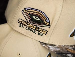 St. Louis Cardinals Sportsman's Park Vegas Gold Realtree Camo 59Fifty Fitted Hat by MLB x New Era Patch