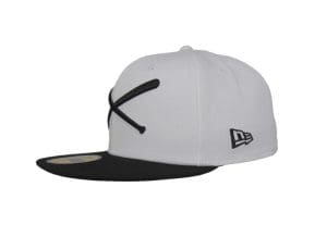 Crossed Bats Logo White Black 59Fifty Fitted Hat by JustFitteds x New Era Left
