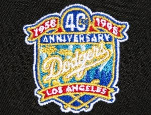 Los Angeles Dodgers Upside Down 40th Anniversary Black White 59Fifty Fitted Hat by MLB x New Era Patch
