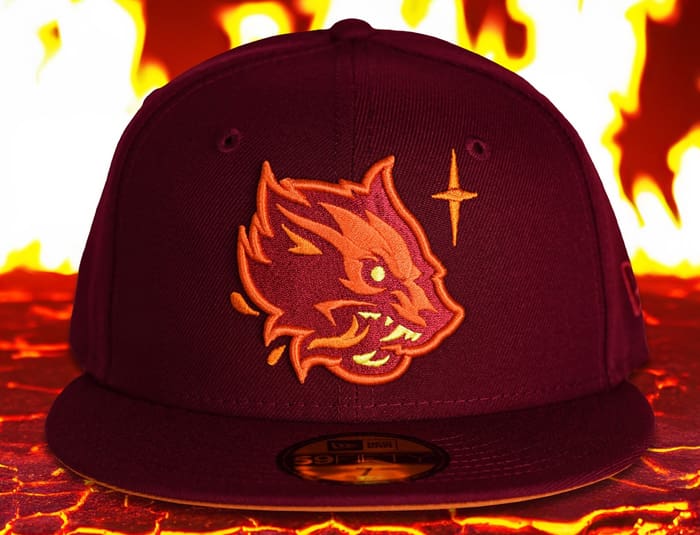 Fire Wolf Cardinal Burnt Orange 59Fifty Fitted Hat by Noble North