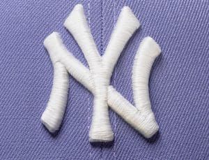 New York Yankees 1999 World Series Lavender Navy 59Fifty Fitted Hat by MLB x New Era Front
