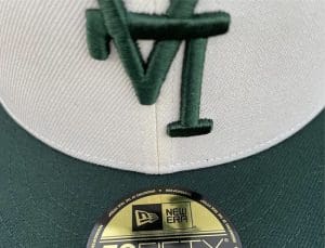 Los Angeles Dodgers Upside Down 1988 WS Ivory Green 59Fifty Fitted Hat by MLB x New Era Front