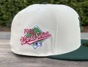 Los Angeles Dodgers Upside Down 1988 WS Ivory Green 59Fifty Fitted Hat by MLB x New Era Patch