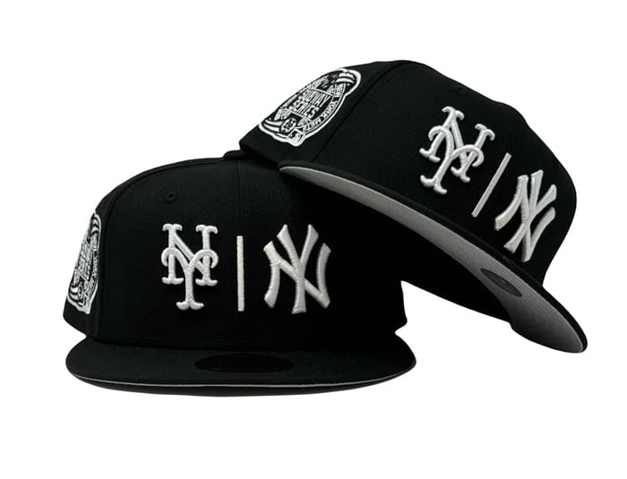 New York Yankees Vs Mets Subway Series Black And White 59Fifty Fitted Hat  by MLB x New Era | Strictly Fitteds