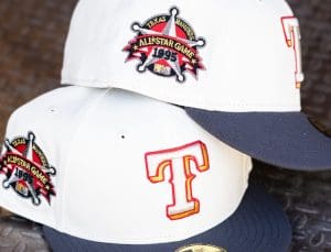 Texas Rangers 1995 All-Star Game Off White Graphite 59Fifty Fitted Hat by MLB x New Era Patch