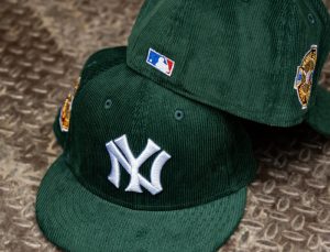 New York Yankees 1932 World Series Green Corduroy Pink 59Fifty Fitted Hat by MLB x New Era Back
